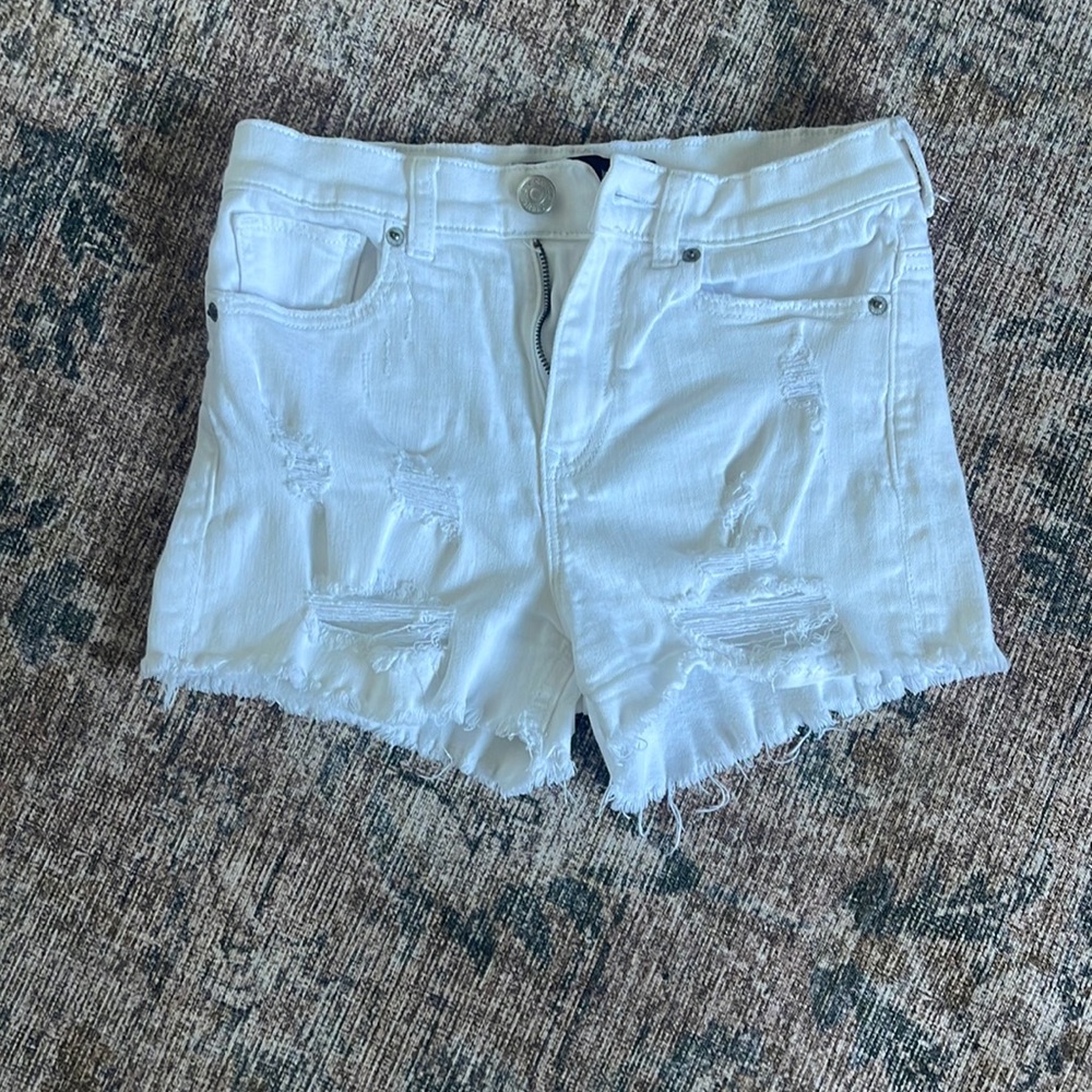 Express Jeans white denim shorts